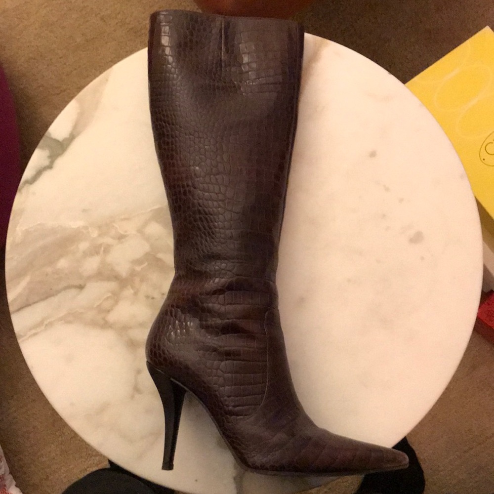 Brown alligator boots - Picture 2 of 3